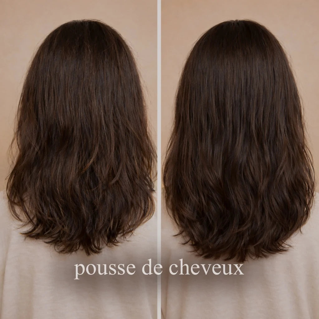 Avant après perte et pousse des cheveux après traitement haute fréquence Cerafine Paris