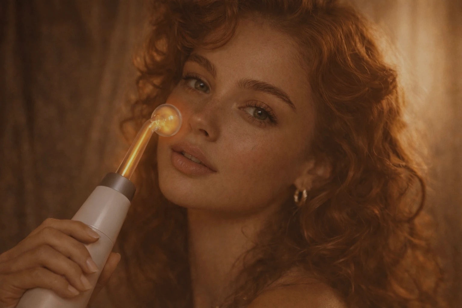 Soin du visage avec appareil haute fréquence Cerafine Paris électrode argon pour peau éclatante